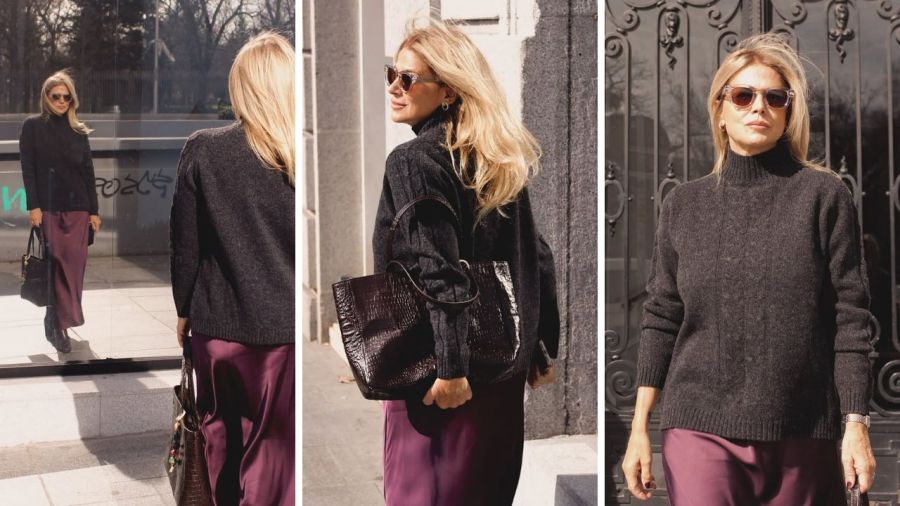 El look lencero de Flavia Palmiero
