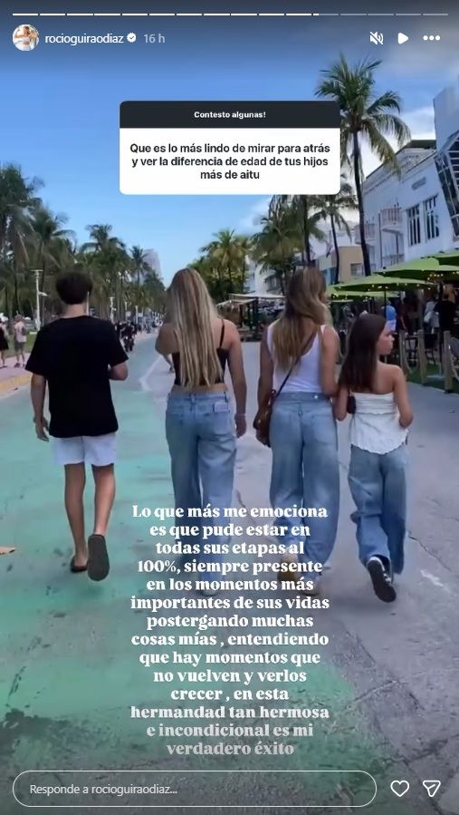 Posteo de Rocío Guirao Díaz sobre la crianza de su hija Aitana