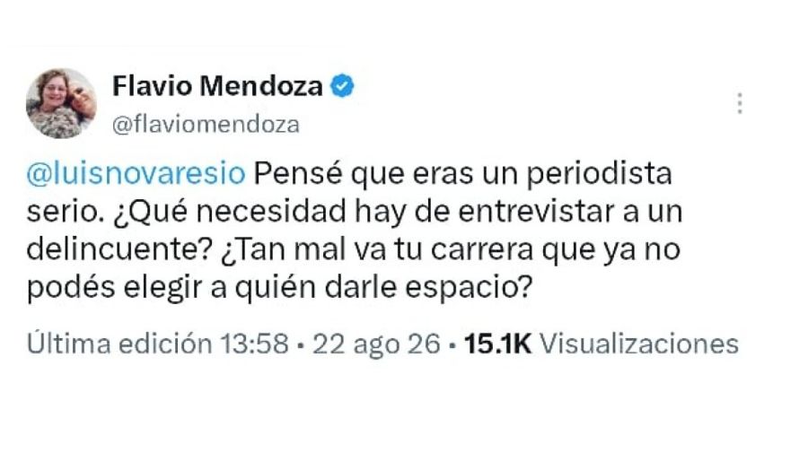 Flavio Mendoza contra Luis Novaresio
