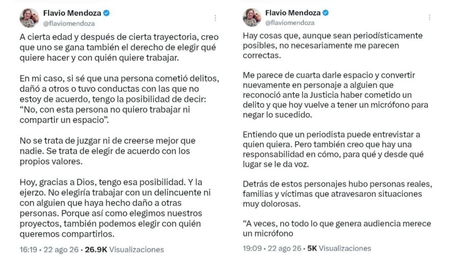 Flavio Mendoza contra Luis Novaresio