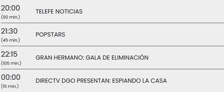 Grilla Telefe