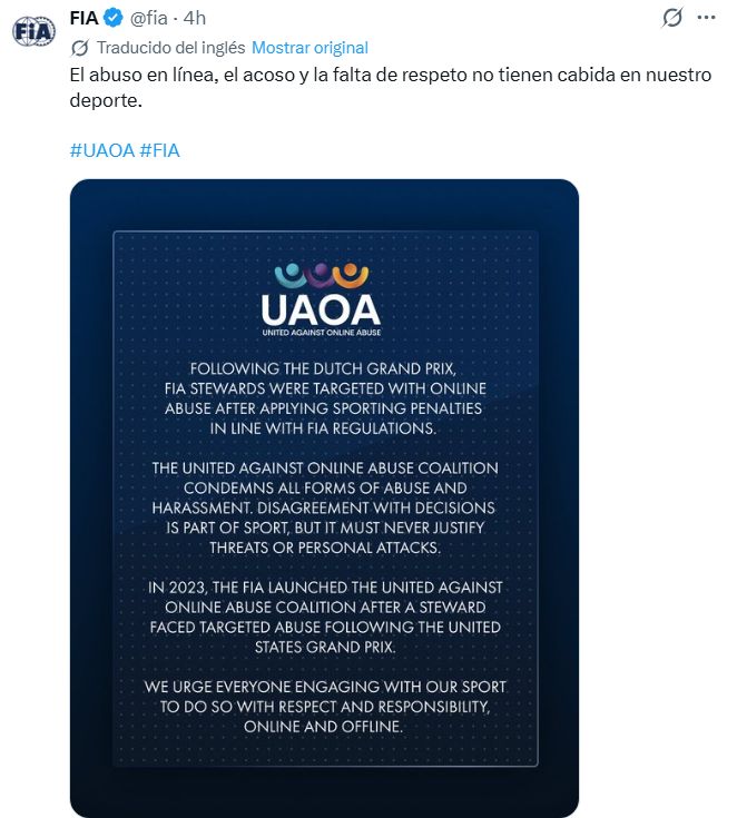Comunicado FIA