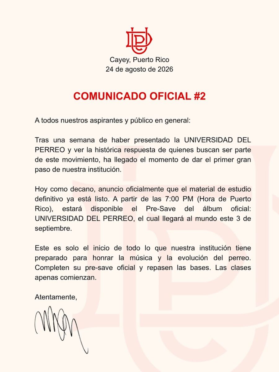 El segundo comunicado de la Universidad del Perreo