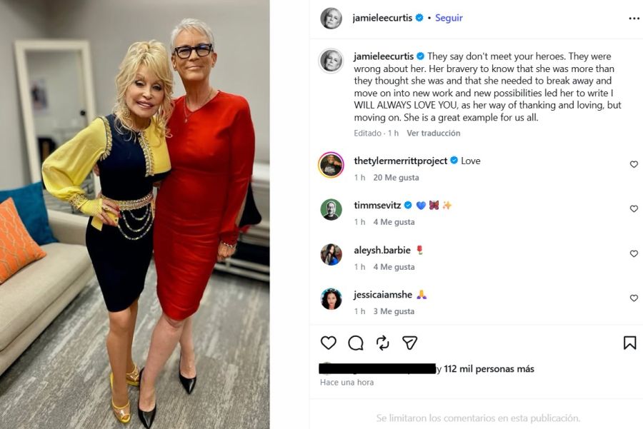 Mensaje de Jamie Lee Curtis por la muerte de Dolly Parton