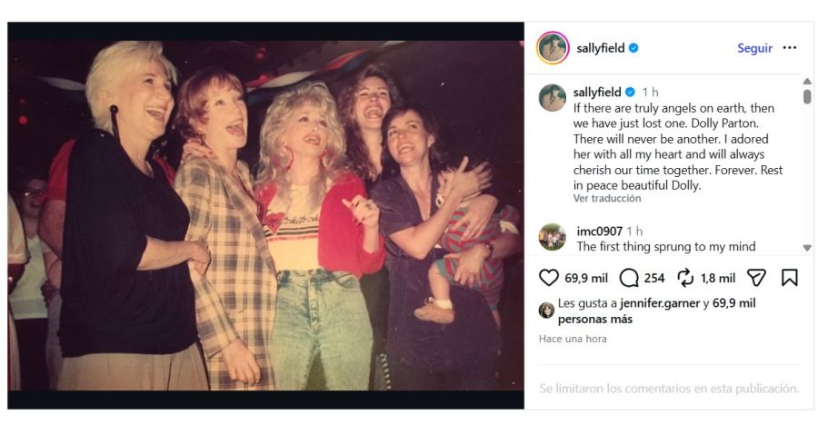 Mensaje de Sally Field por la muerte de Dolly Parton