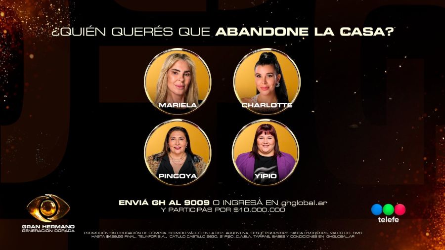 Así quedó conformada la última placa de nominados en Gran Hermano Generación Dorada