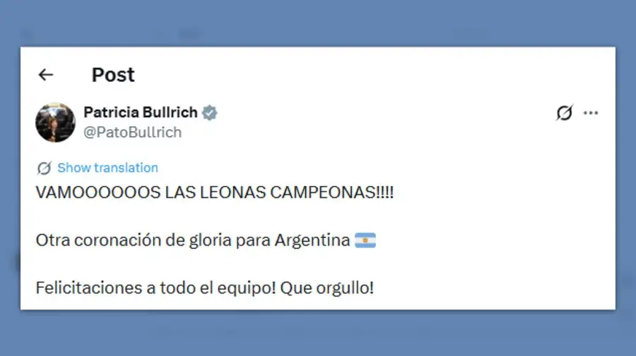 Posteo Patricia Bullrich