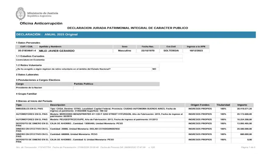 Declaración Jurada Patrimonial