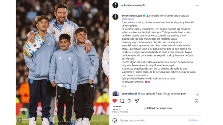 Antonela Roccuzzo le dedicó un conmovedor mensaje a Lionel Messi 