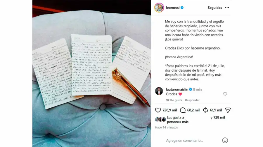 Carta de Messi