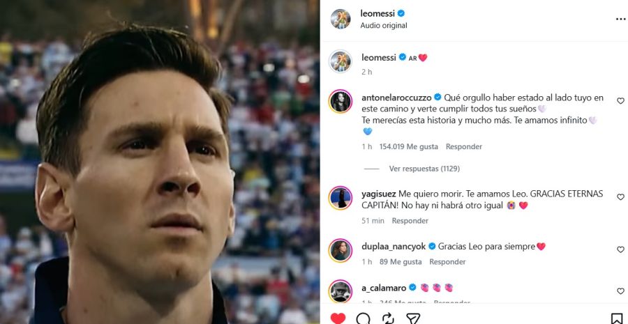 El mensaje de Antonela Roccuzzo tras el retiro de Lionel Messi de la Selección Argentina