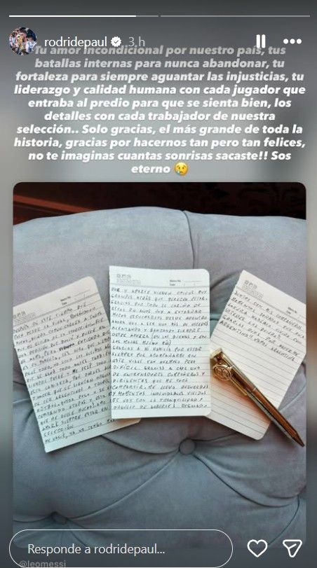 El mensaje de Rodrigo de Paul tras el retiro de Lionel Messi de la Selección Argentina