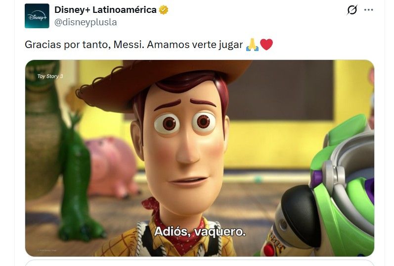 El mensaje Disney tras el retiro de Lionel Messi de la Selección Argentina