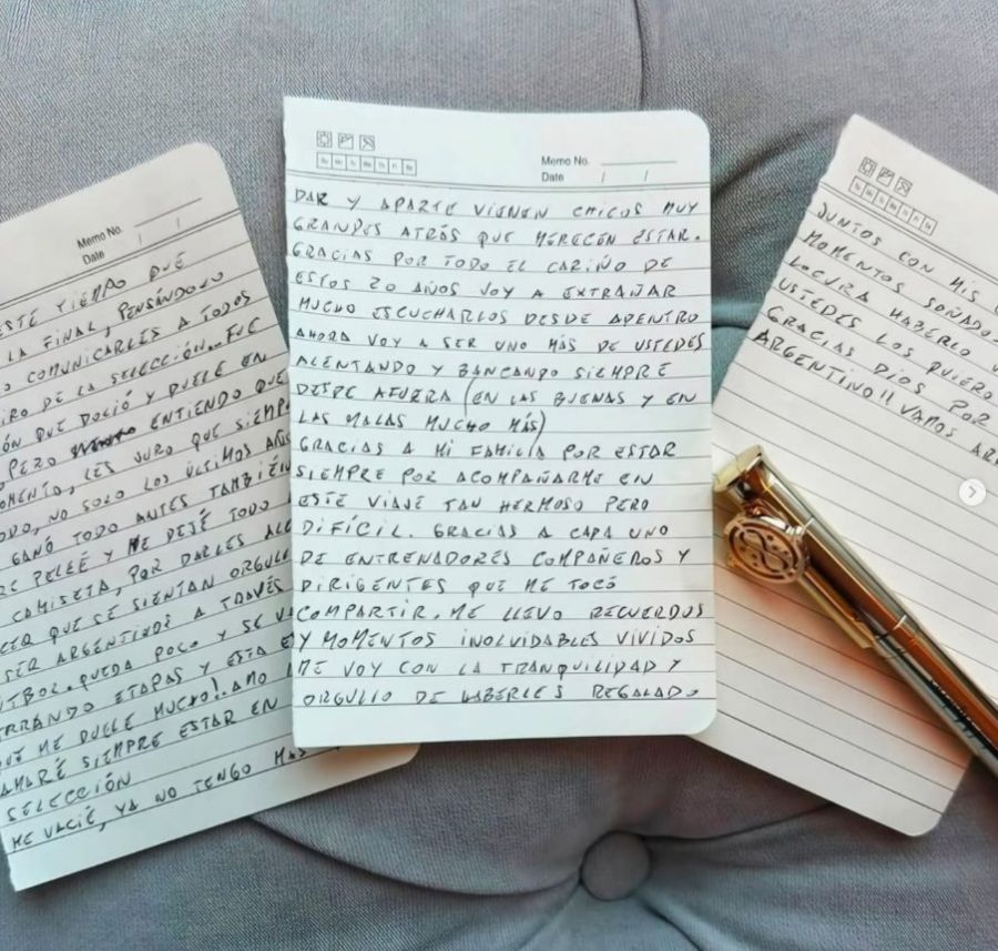 La carta de despedida de Lionel Messi