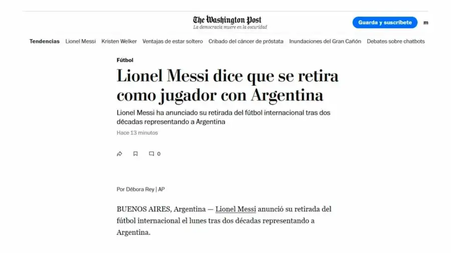 Medios del Mundo sobre el retiro de Messi