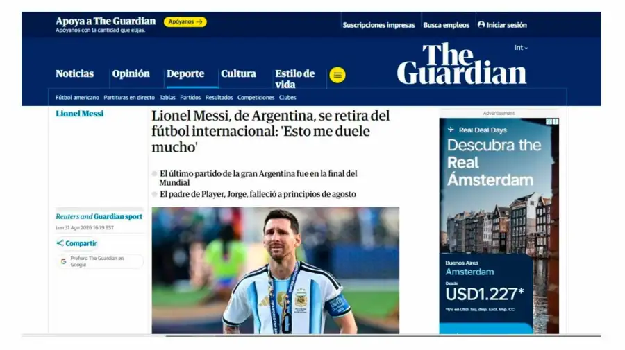 Medios del Mundo sobre el retiro de Messi