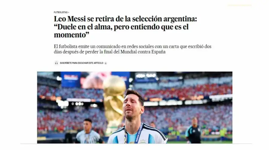 Medios del Mundo sobre el retiro de Messi