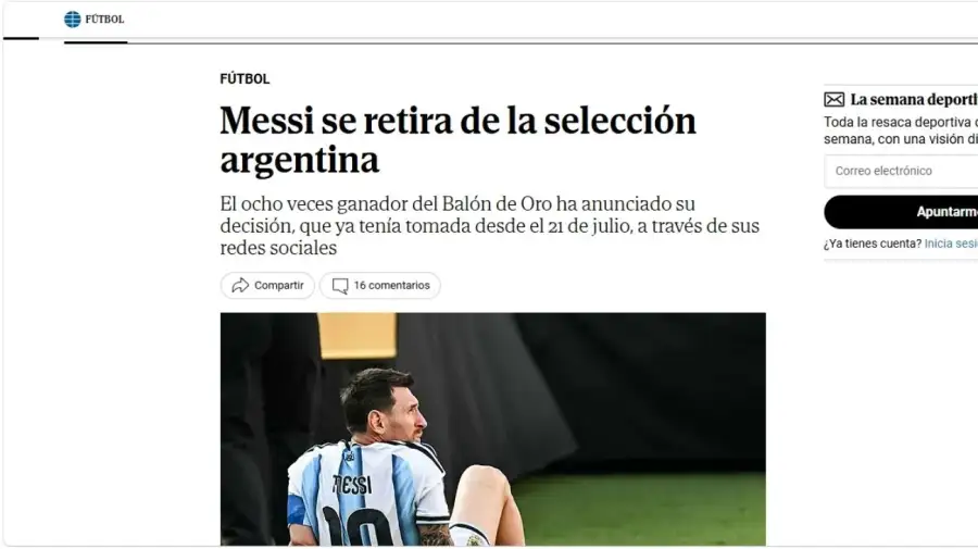 Medios internacionales sobre el retiro de Messi