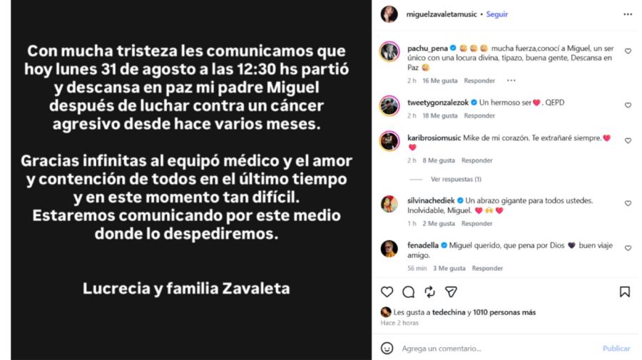 Murió Miguel Zavaleta