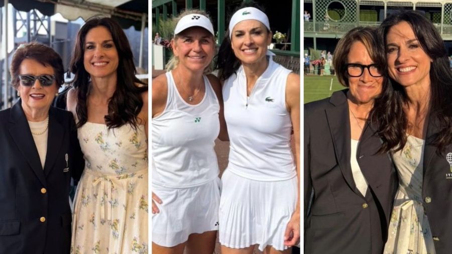 Gabriela Sabatini junto a leyendas del tenis