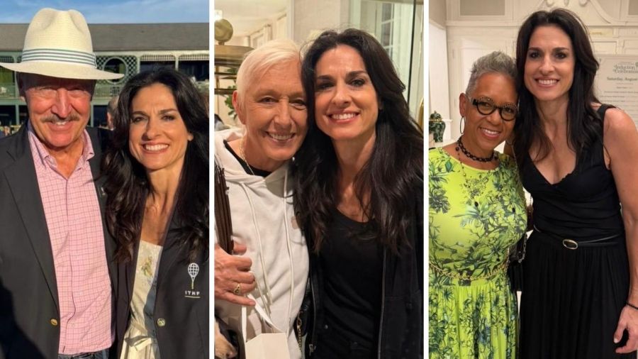 Gabriela Sabatini junto a leyendas del tenis