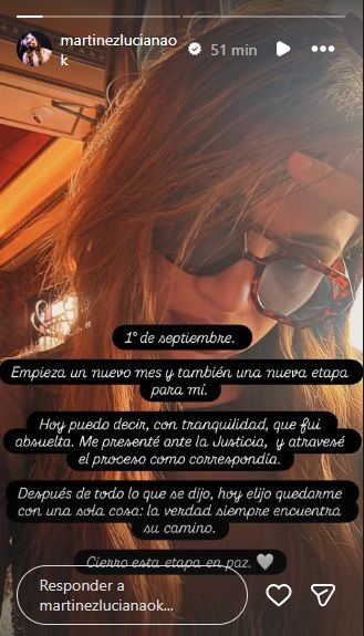 Luciana Martínez reveló que fue absuelta por la Justicia