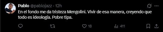 Mensajes contra Julia Mengolini