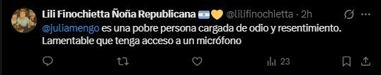 Mensajes contra Julia Mengolini