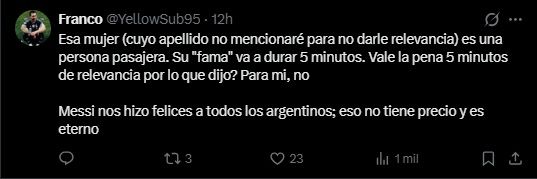 Mensajes contra Julia Mengolini