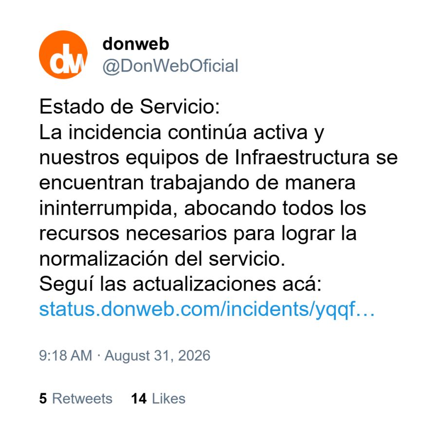 DonWeb comunicado