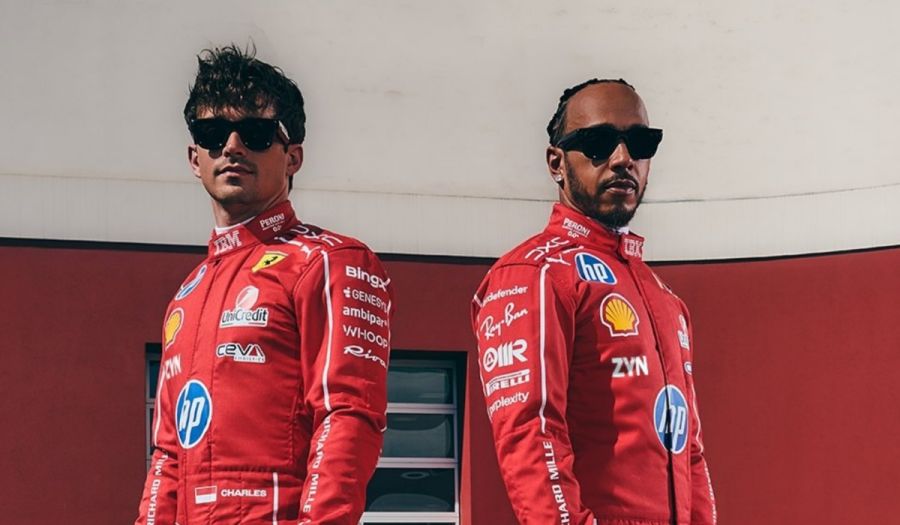 Lewis Hamilton y Charles Leclerq