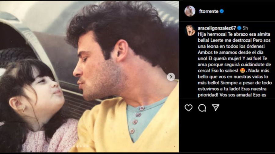 Florencia Torrente junto a su padre Rubén