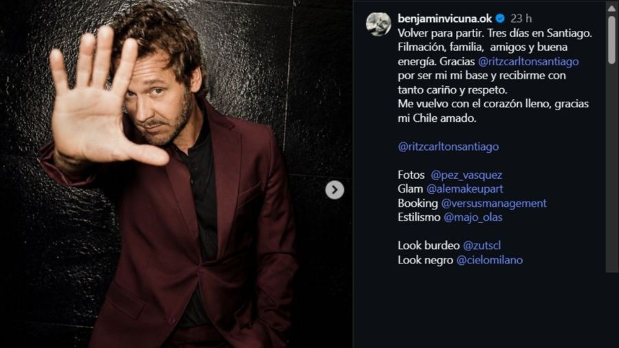 Benjamín Vicuña regresó a Chile