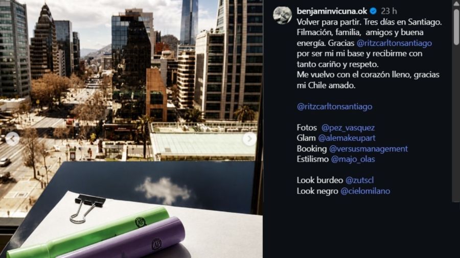Benjamín Vicuña regresó a Chile
