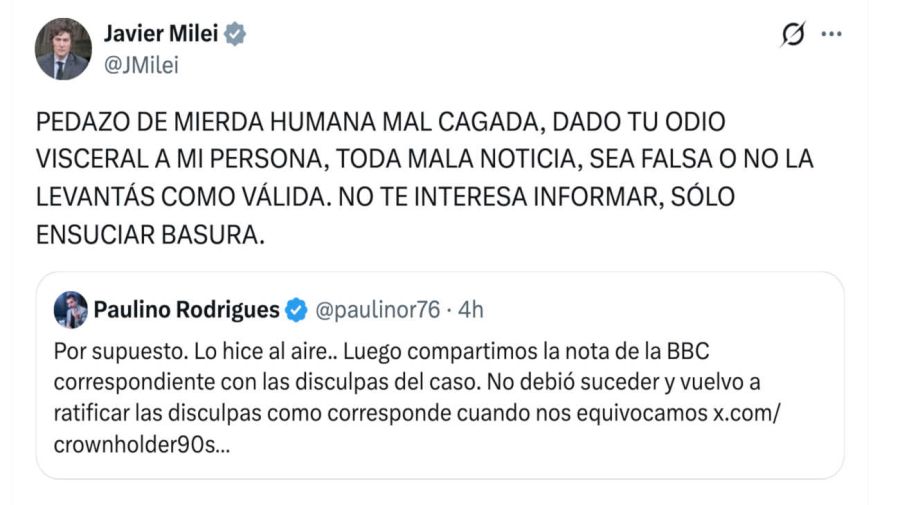 Javier Milei X 04092026