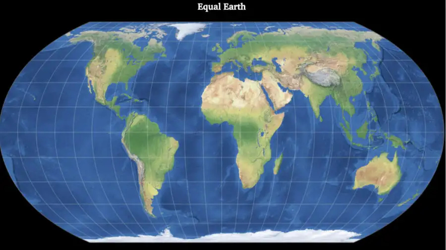 Mapa de Mercator hacia la proyección Equal Earth 04092026