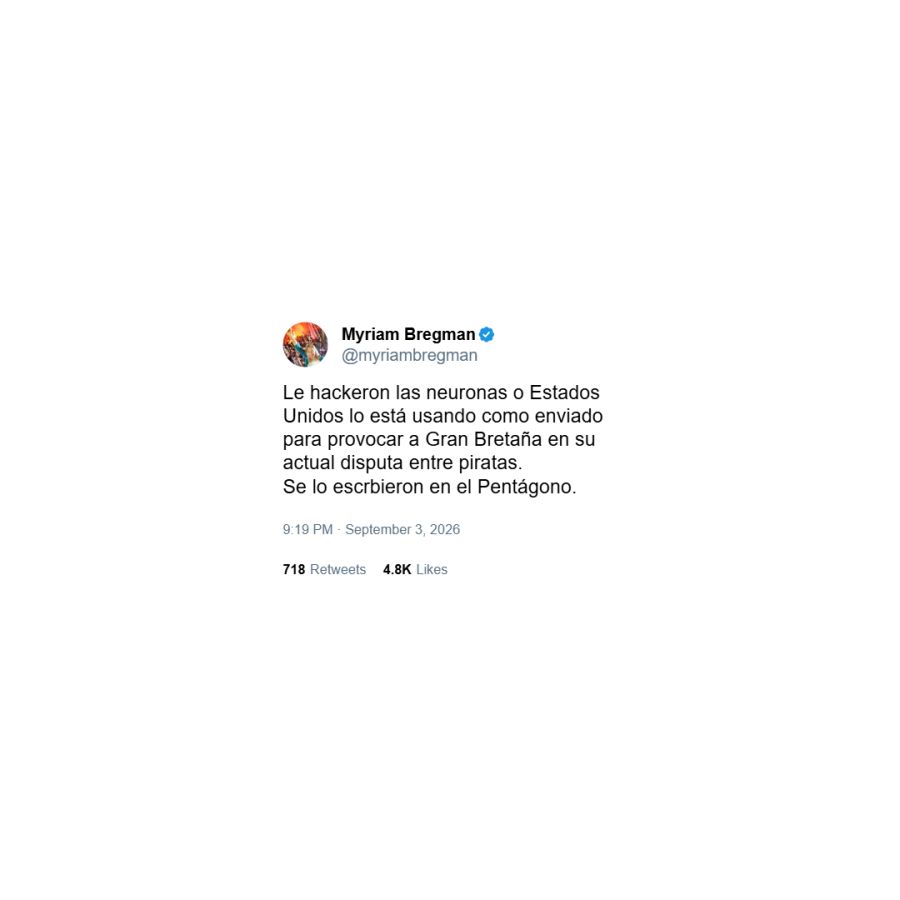 Posteo de Myriam Bregman sobre Malvinas