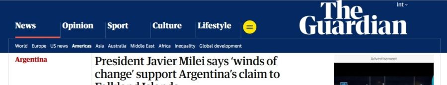 The Guardian sobre el discurso de Milei