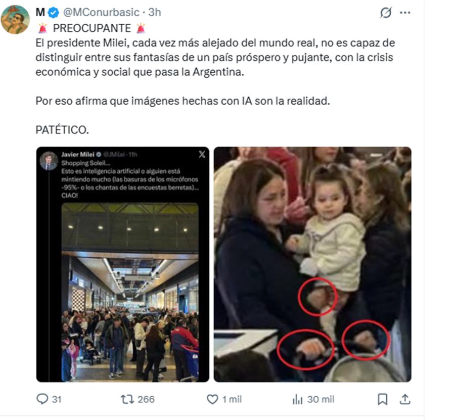 Un posteo de Milei sobre consumo generó polémica en redes sociales.