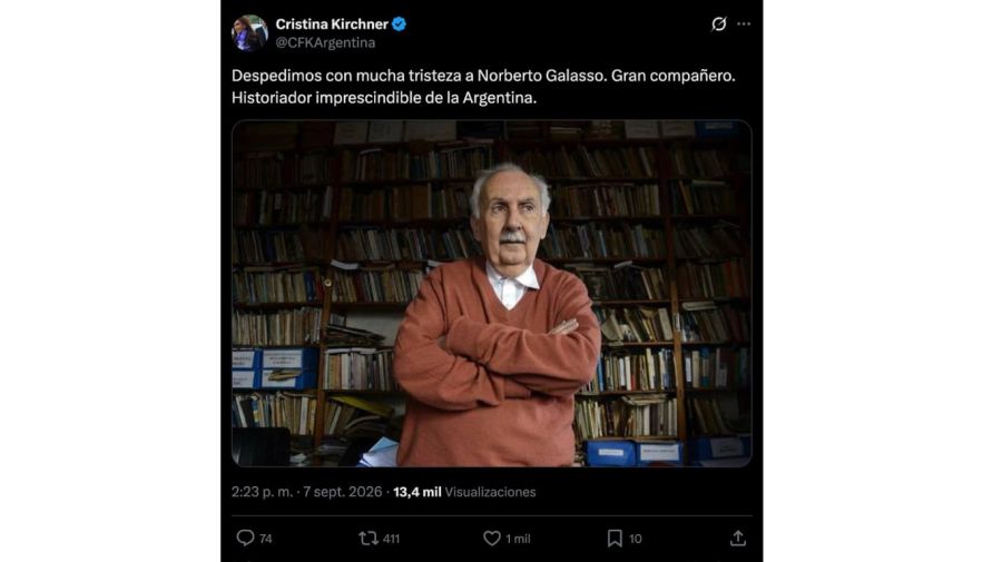 Cristina Kirchner volvió a postear en sus redes. 