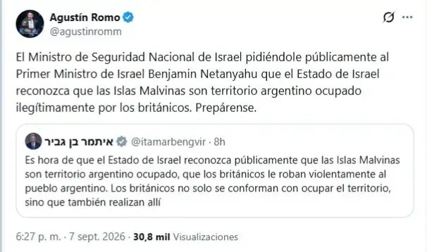 Agustín Romo sobre Malvinas