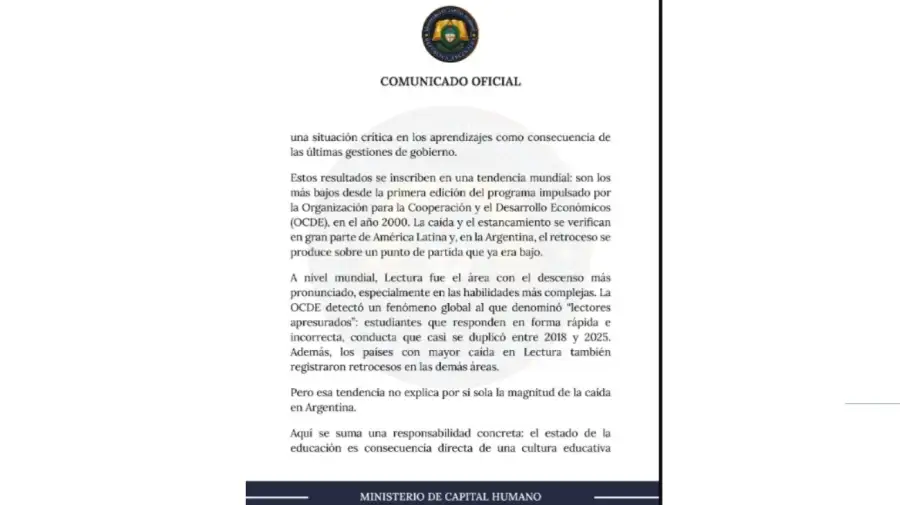 Comunicado preubas PISA