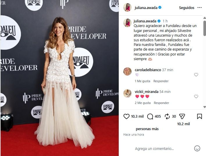  Juliana Awada reveló el motivo personal que la une a Fundaleu 