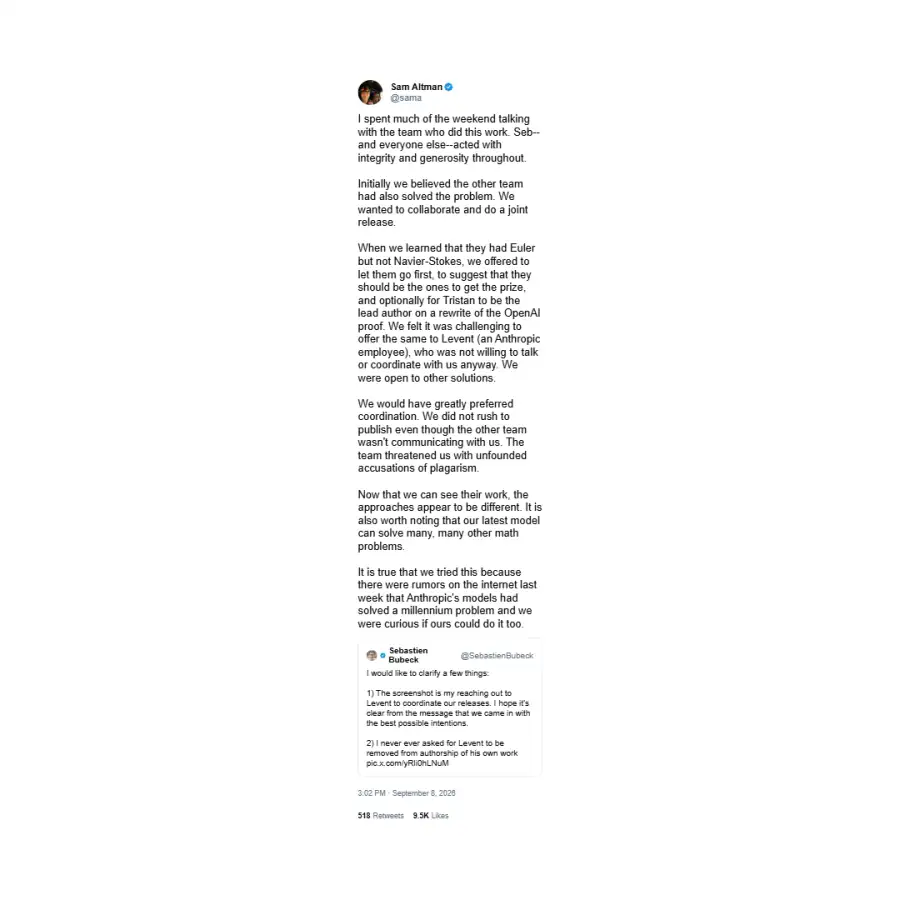 Sam Altman posteo