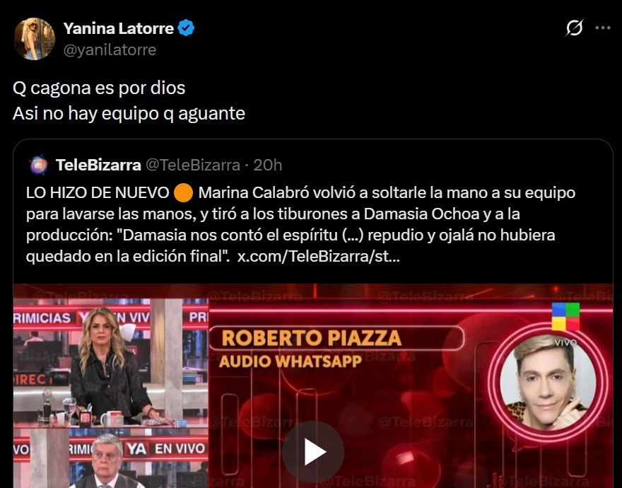 Yanina Latorre contra Marina Calabró