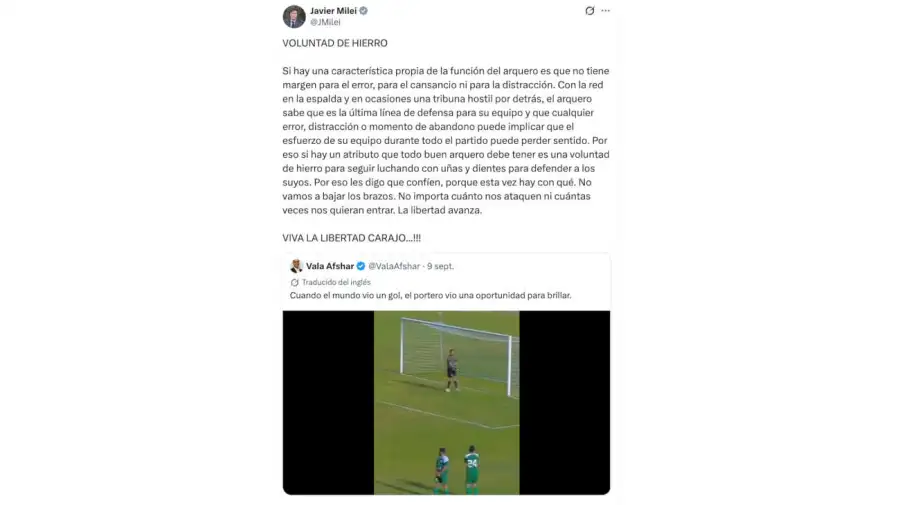 Javier Milei X 10092026