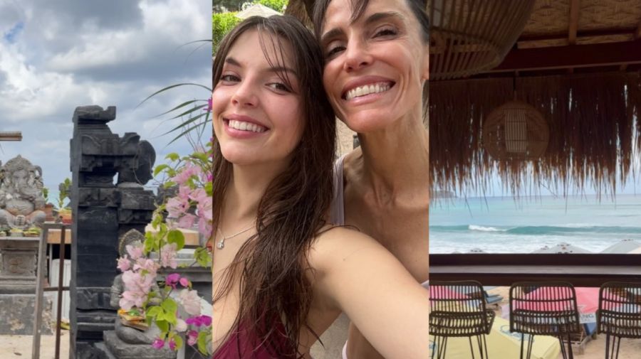María Susini y su hija India Arana en Indonesia