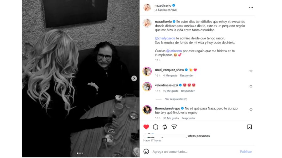 Naza Di Serio causó preocupación