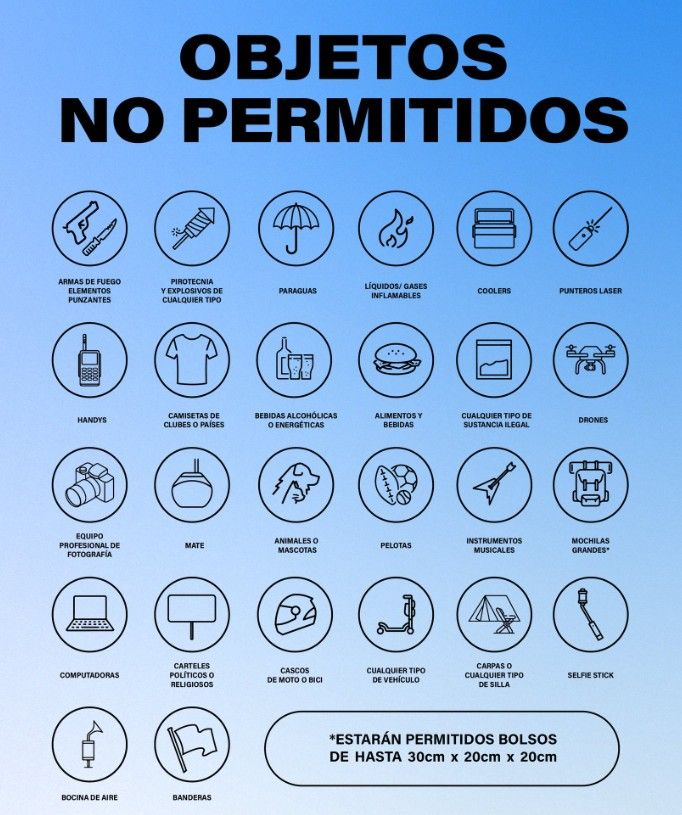 Objetos no permitidos en el show de Stray Kids en el Hipódromo de San Isidro