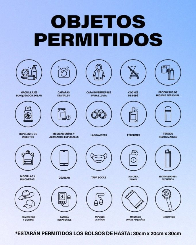 Objetos permitidos en el show de Stray Kids en el Hipódromo de San Isidro